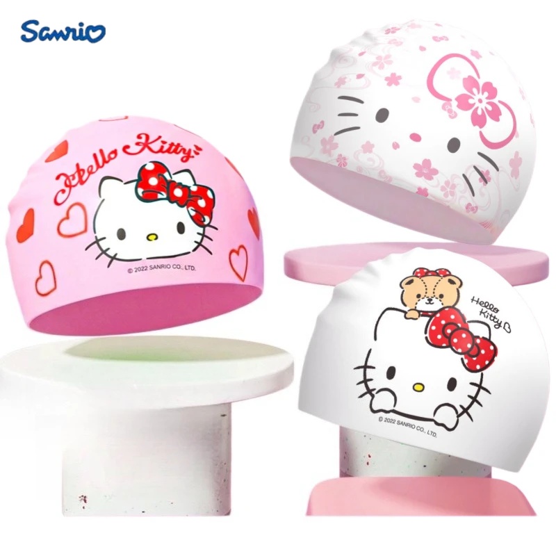 Aquatic Sports Cap - Аниме-шапочка для плавания Hello Kitty, водонепроницаемая
